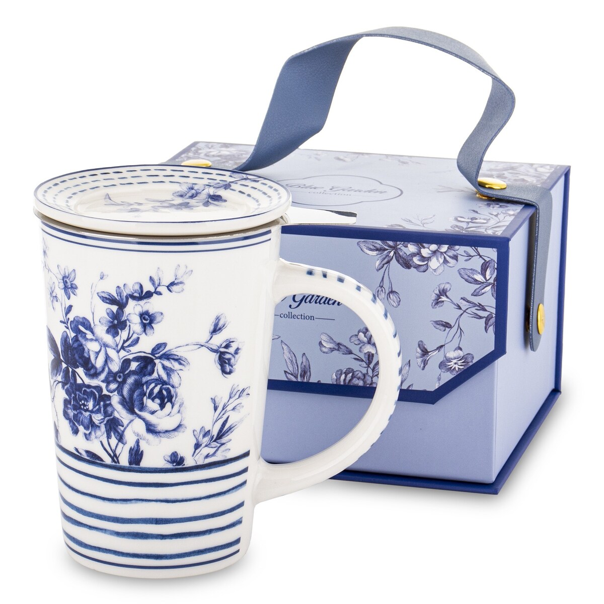 Kubek z zaparzaczem porcelanowy 13,5x13x9 cm NEELA - II