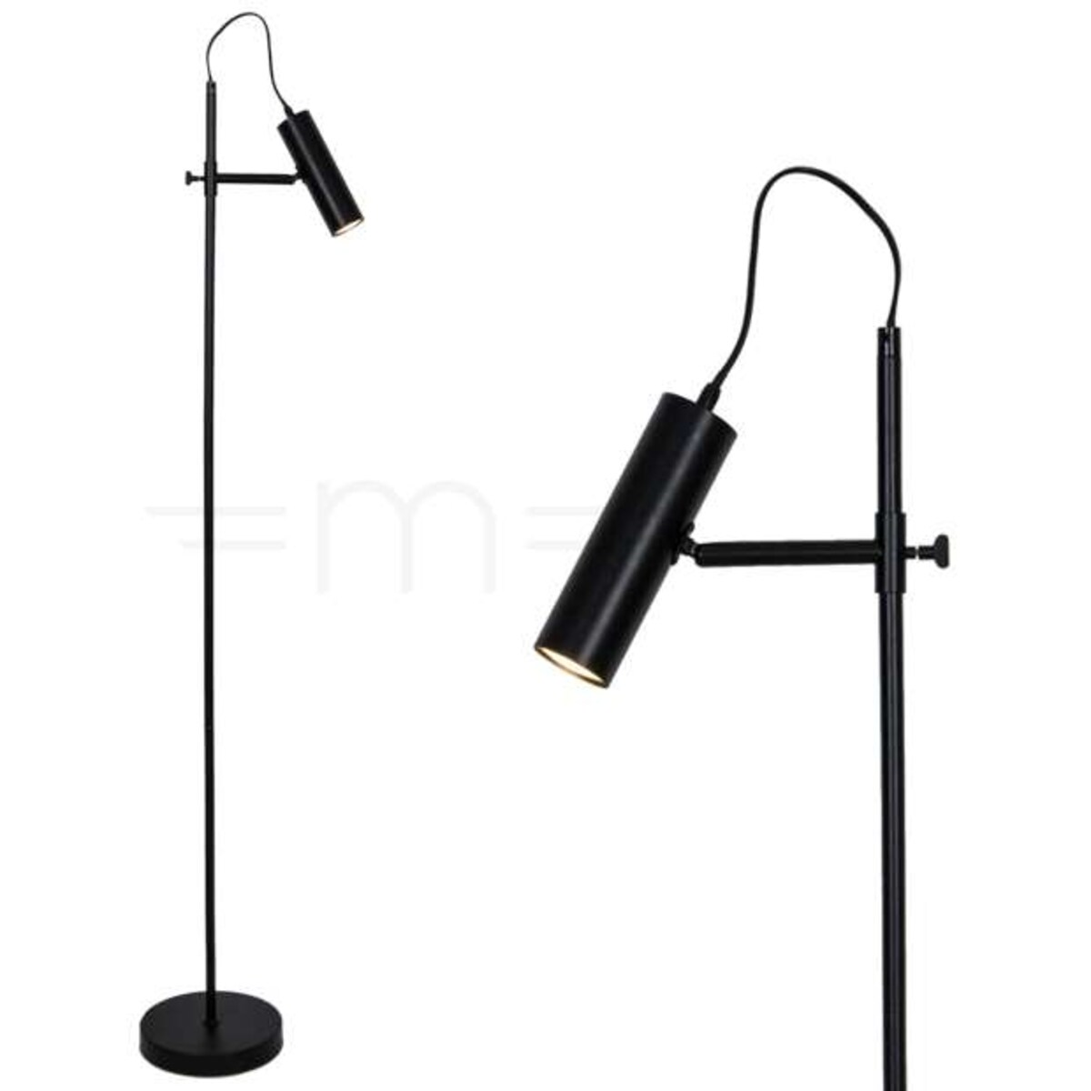 LAMPA podłogowa TENSO F18014-GU10-BK Zumaline stojąca OPRAWA tuba metalowa czarna
