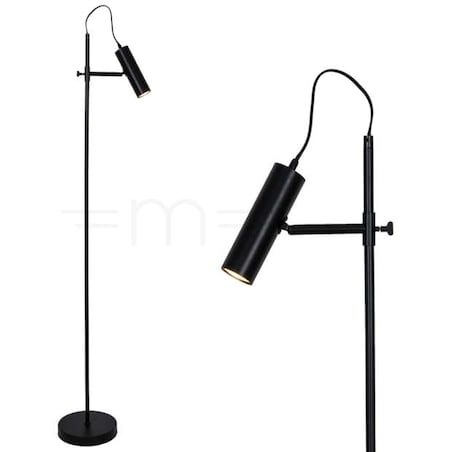 LAMPA podłogowa TENSO F18014-GU10-BK Zumaline stojąca OPRAWA tuba metalowa czarna