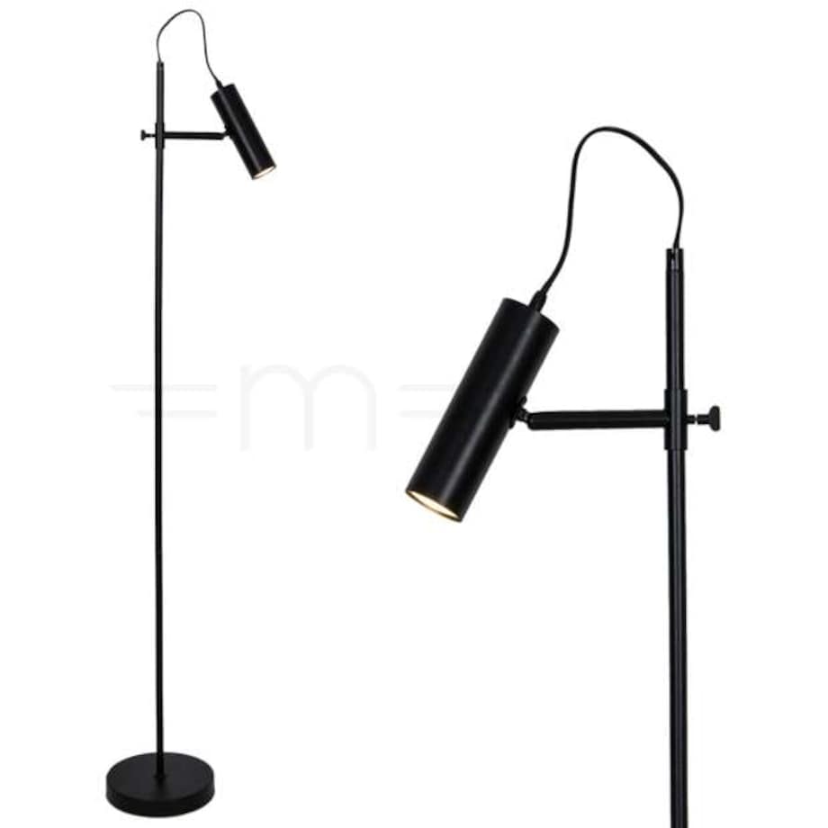 LAMPA podłogowa TENSO F18014-GU10-BK Zumaline stojąca OPRAWA tuba metalowa czarna