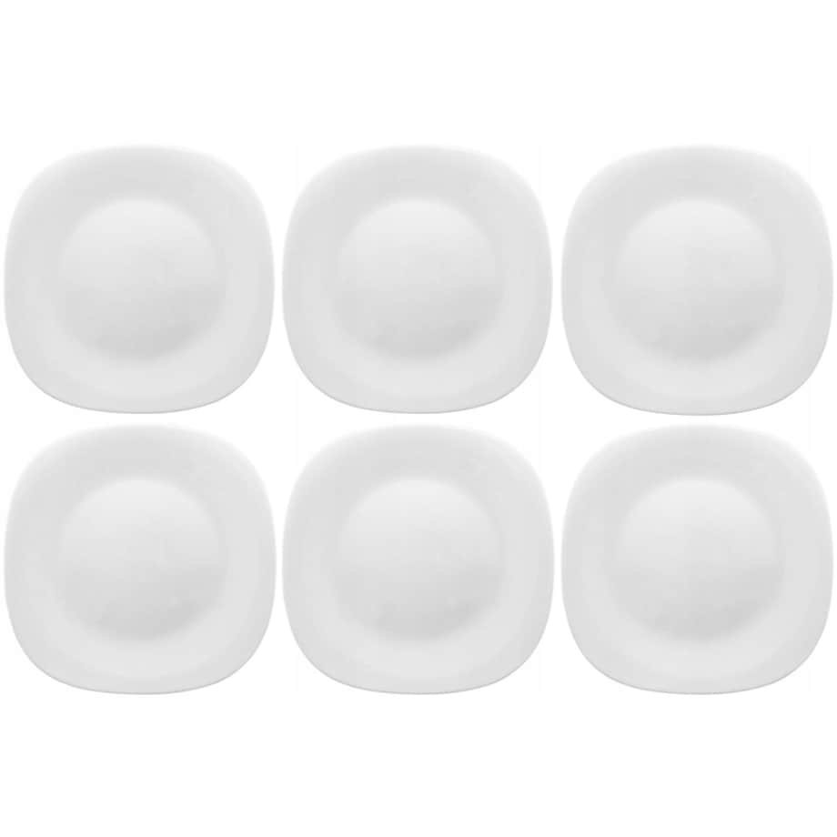 6 x TALERZ DESEROWE PARMA białe kwadratowe BORMIOLI na komunia przyjęcia