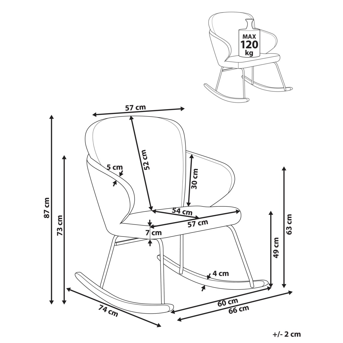 Fotel bujany VIKEN Beżowoszary