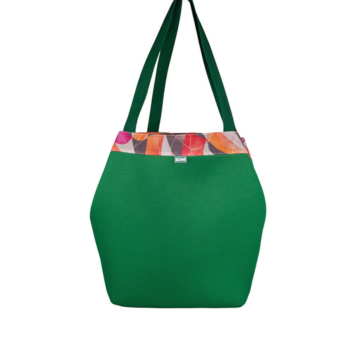 Torba na zakupy zielona-pomarańczowa ze sprzączką