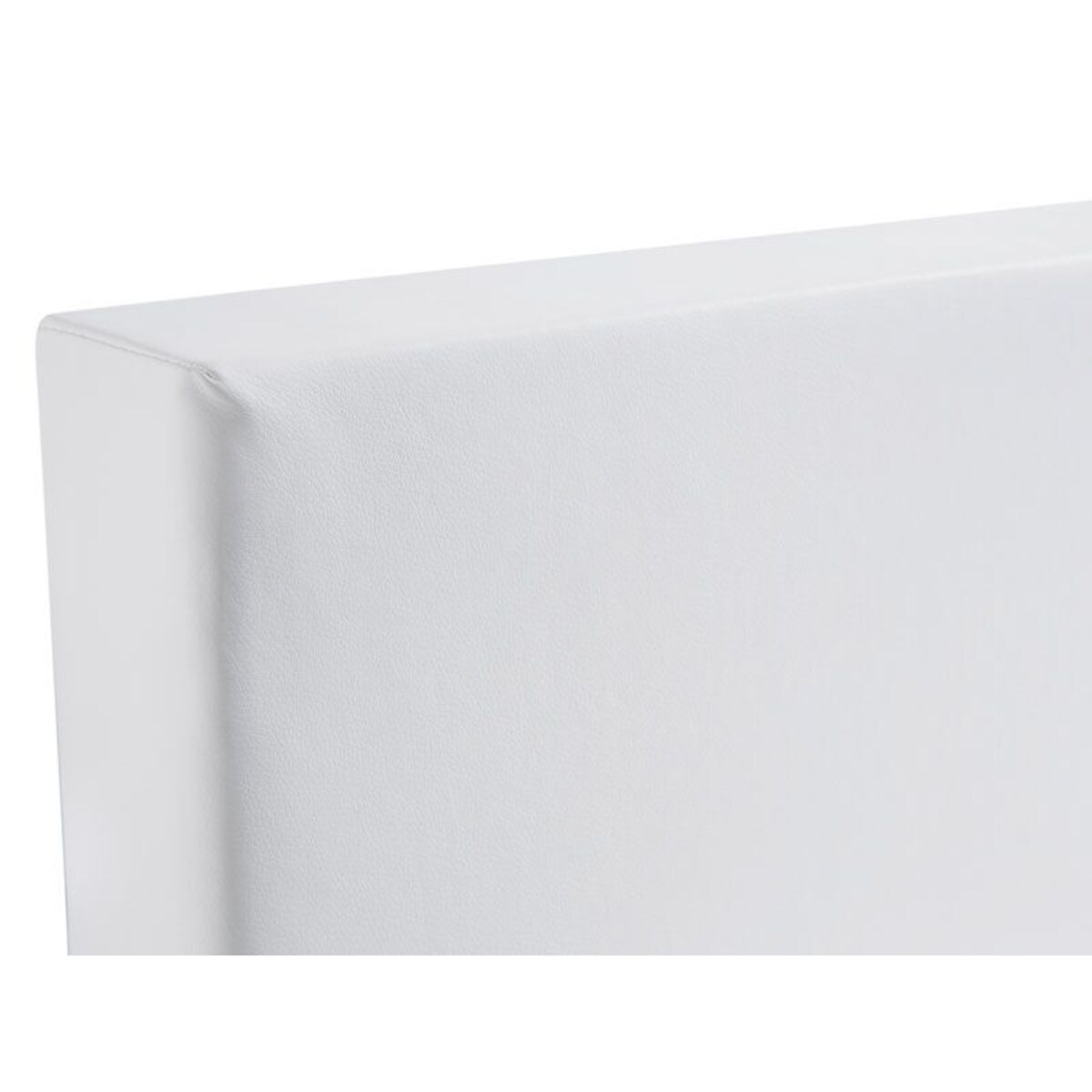 Łóżko kontynentalne ekoskóra 140 x 200 cm białe PRESIDENT