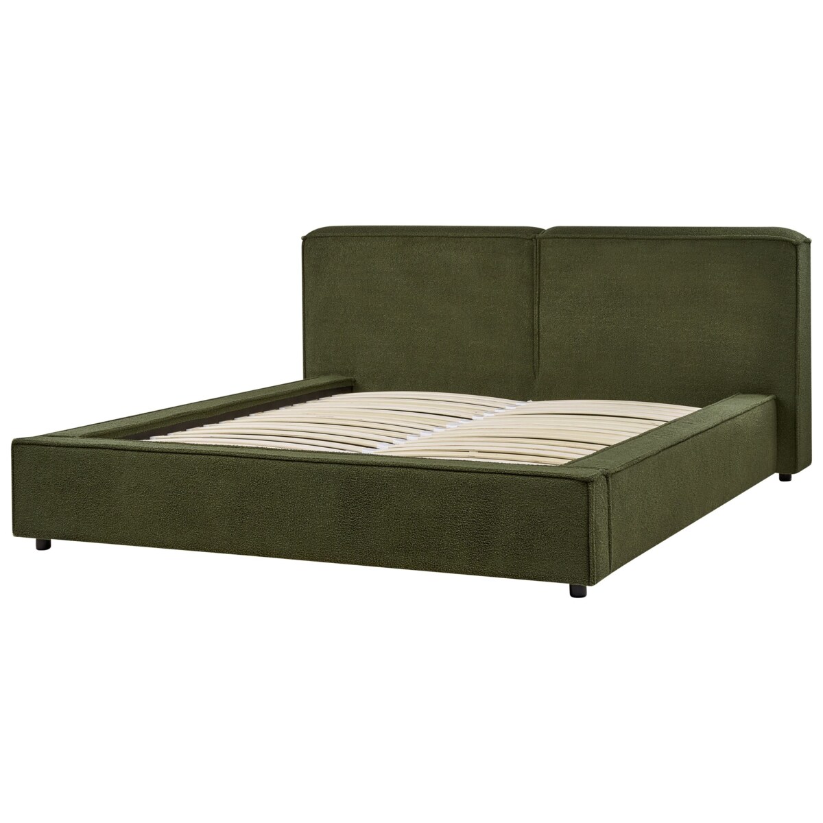 Łóżko boucle 160 x 200 cm zielone LINARDS