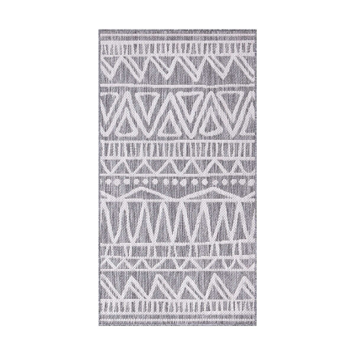 Dywan na zewnątrz i do wnętrz boho Sunny 4760 Szary Krem 60x110