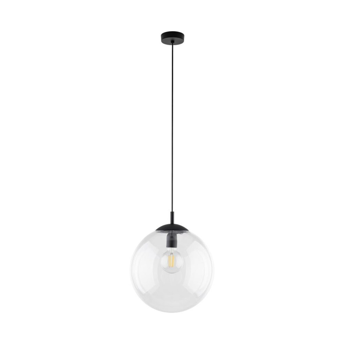 Lampa wisząca szklana ESME TRANSPARENT 3268 TK Lighting E27 czarna nowoczesna regulowana do salonu kuchni jadalni