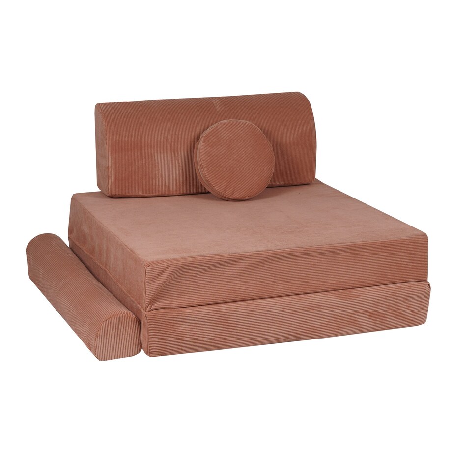 MeowBaby® Sztruksowa sofa dziecięca premium ceglana