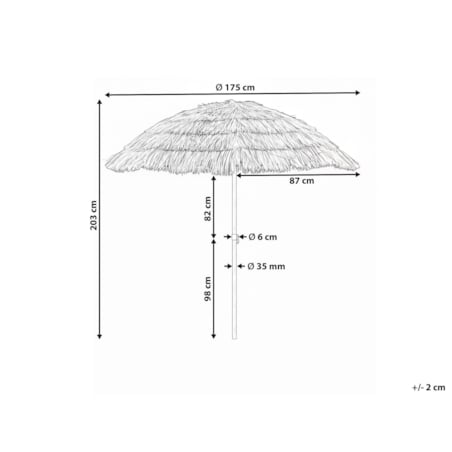 Parasol ogrodowy 175 cm CIVETTA Naturalny
