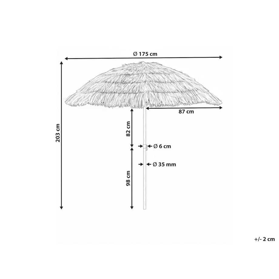 Parasol ogrodowy 175 cm CIVETTA Naturalny