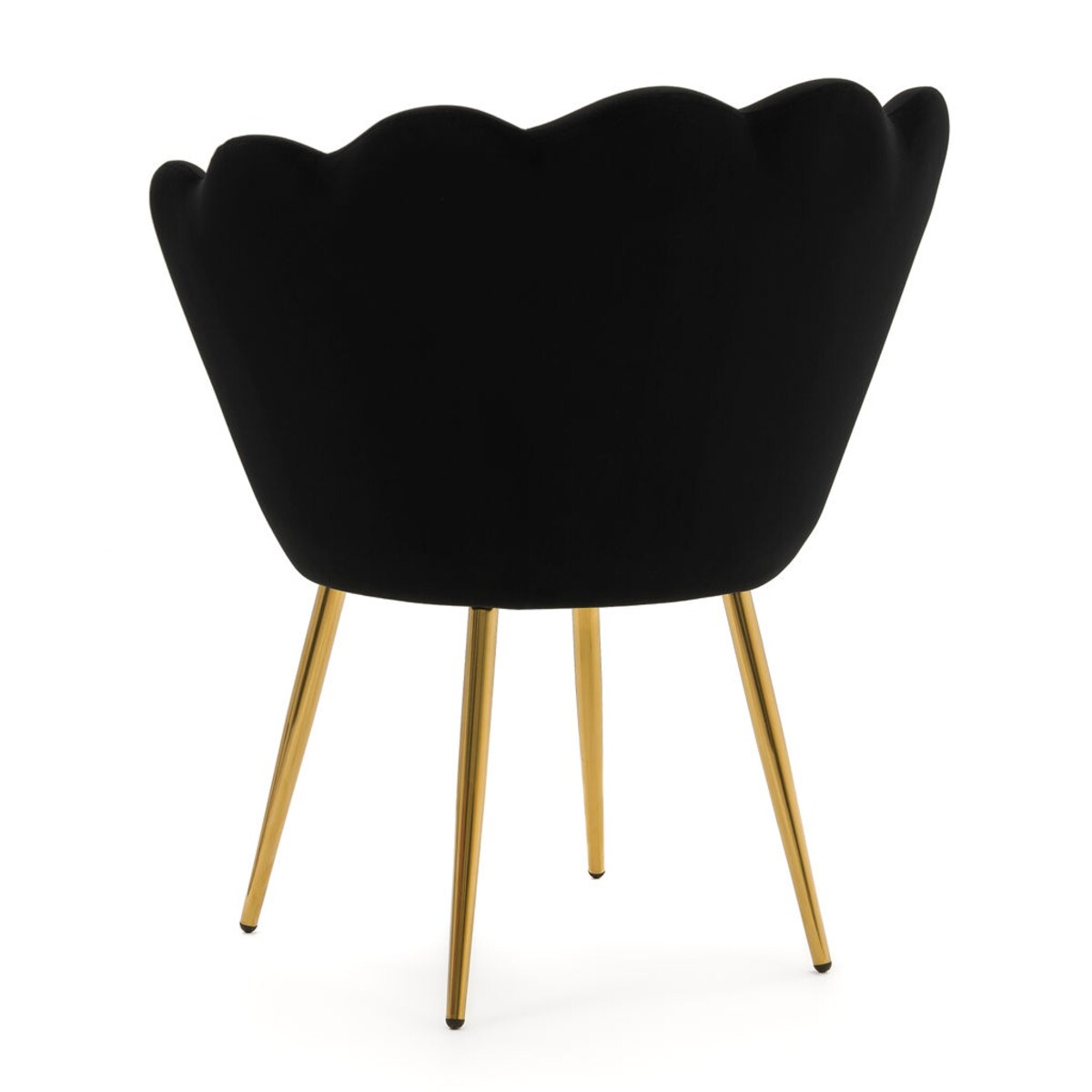 Czarne krzesło welurowe muszla na złotych nogach do toaletki jadalni salonu