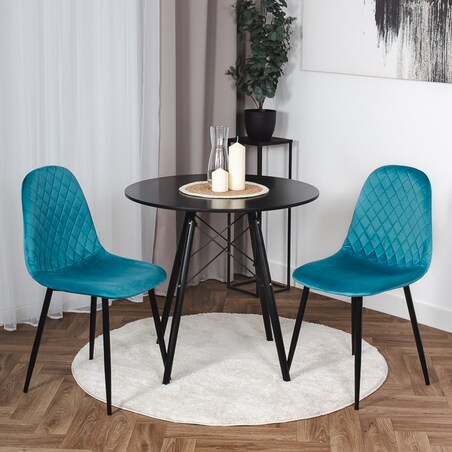 Krzesło tapicerowane nowoczesne pikowane do salonu jadalni turkusowe