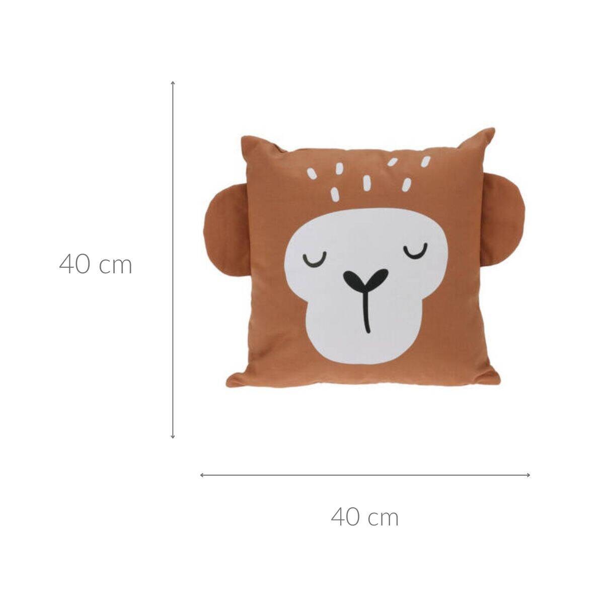 Poduszka przytulanka z uszkami SAFARI, bawełna, 40 x 40 cm