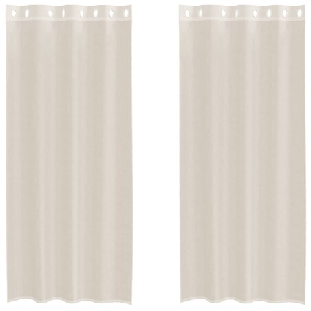 vidaXL Zasłony woalowe z przelotkami 2 szt. Kremowe 140x245 cm