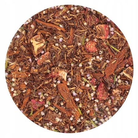 Herbata rooibos z czerwonokrzewu TRUSKAWKOWA SŁODYCZ o smaku truskawkowym - herbata liściasta sypana mieszanka napar susz - gotowa na prezent upominek