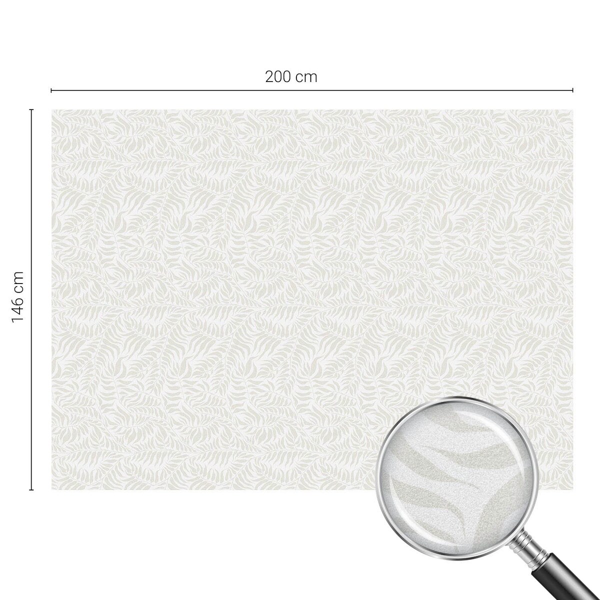 Folia na szybę chroniąca prywatność - Liściasty motyw minimalistyczny harmonia - 200x146 cm