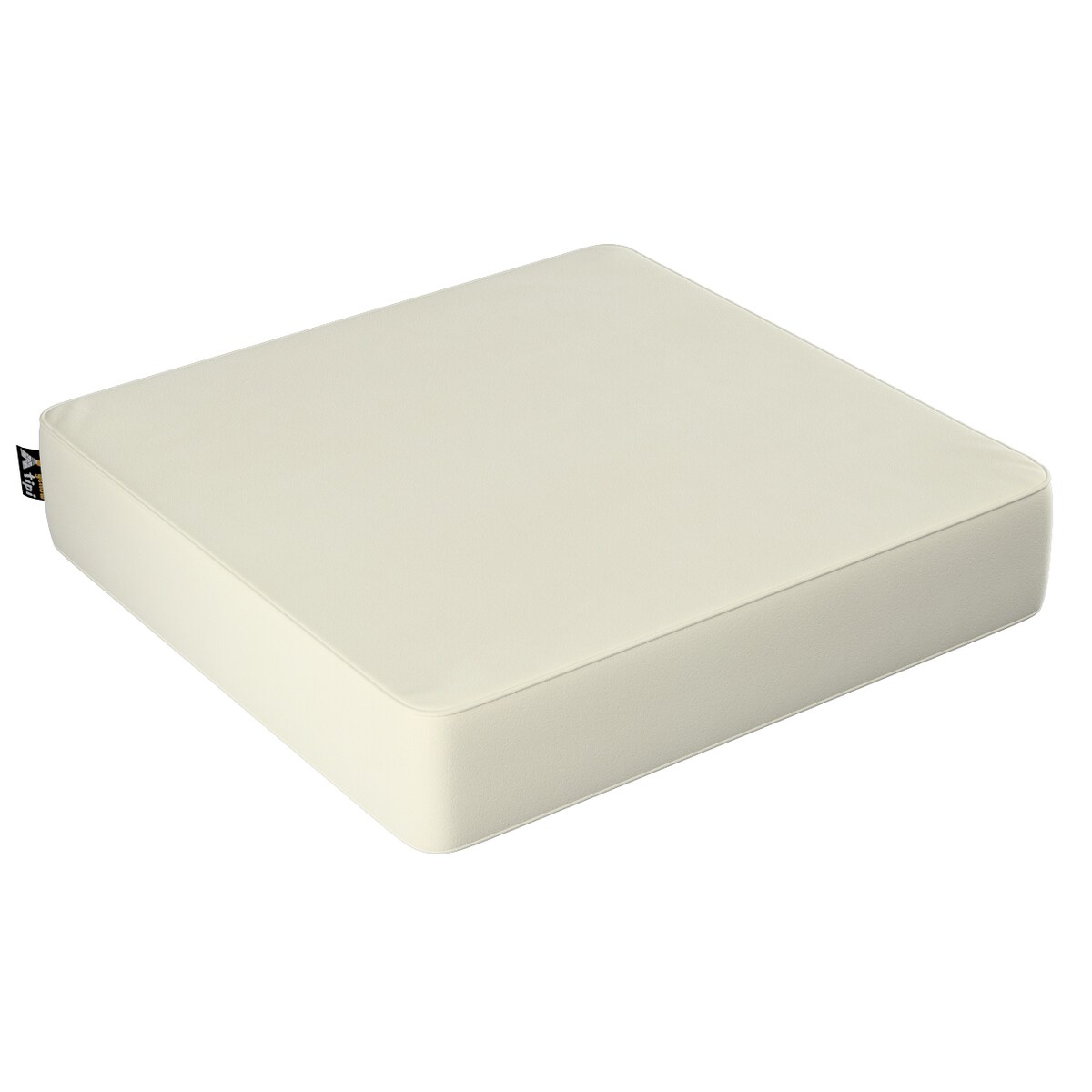 Puf Square, śmietankowa biel, 50x50x10cm, Posh Velvet