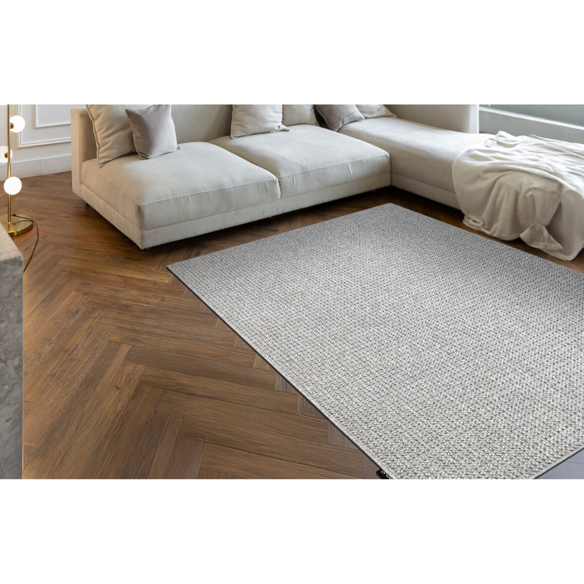 Dywan CASABLANCA LOOP jasny szary pętelkowy, 200x200 cm