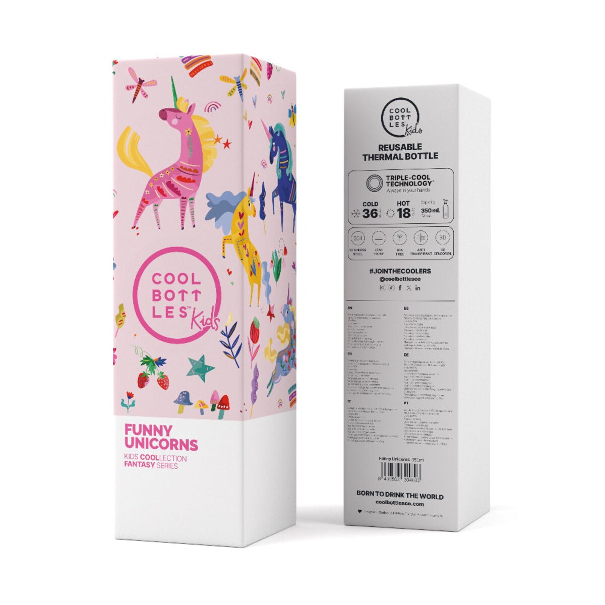 Cool Bottles Butelka termiczna Kids 350 ml Triple cool Funny Unicorns