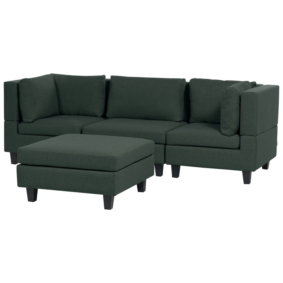 Sofa modułowa 3-osobowa z otomaną ciemnozielona UNSTAD