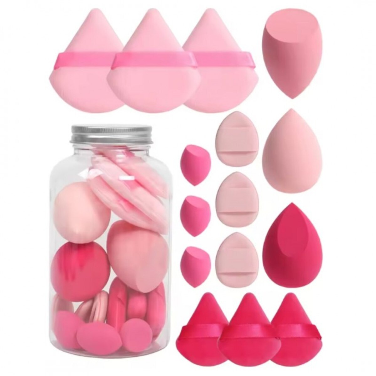 Zestaw 15 gąbeczek do makijażu FUSCHIA CREAM DUO GB21F