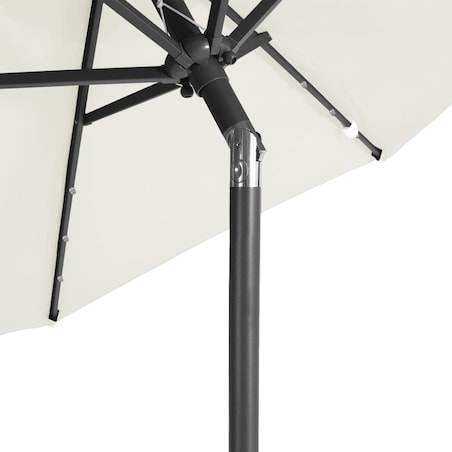 vidaXL Parasol ogrodowy z LED, stalowy słupek, biały, 225x225x212 cm