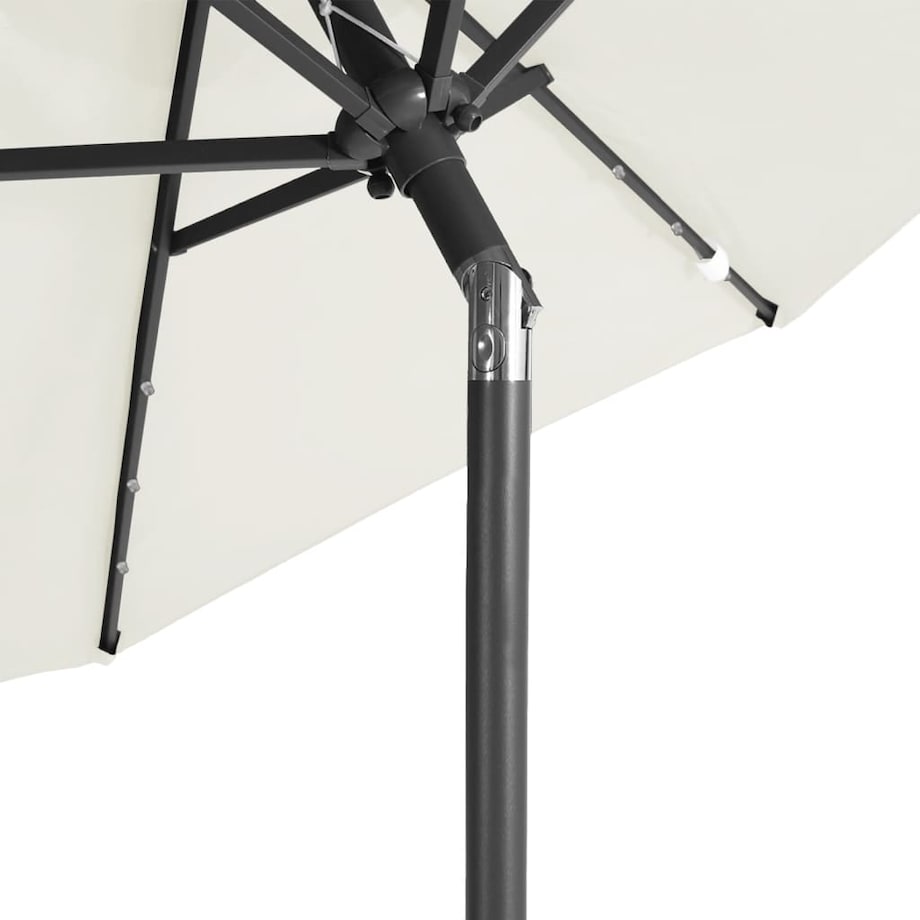 vidaXL Parasol ogrodowy z LED, stalowy słupek, biały, 225x225x212 cm