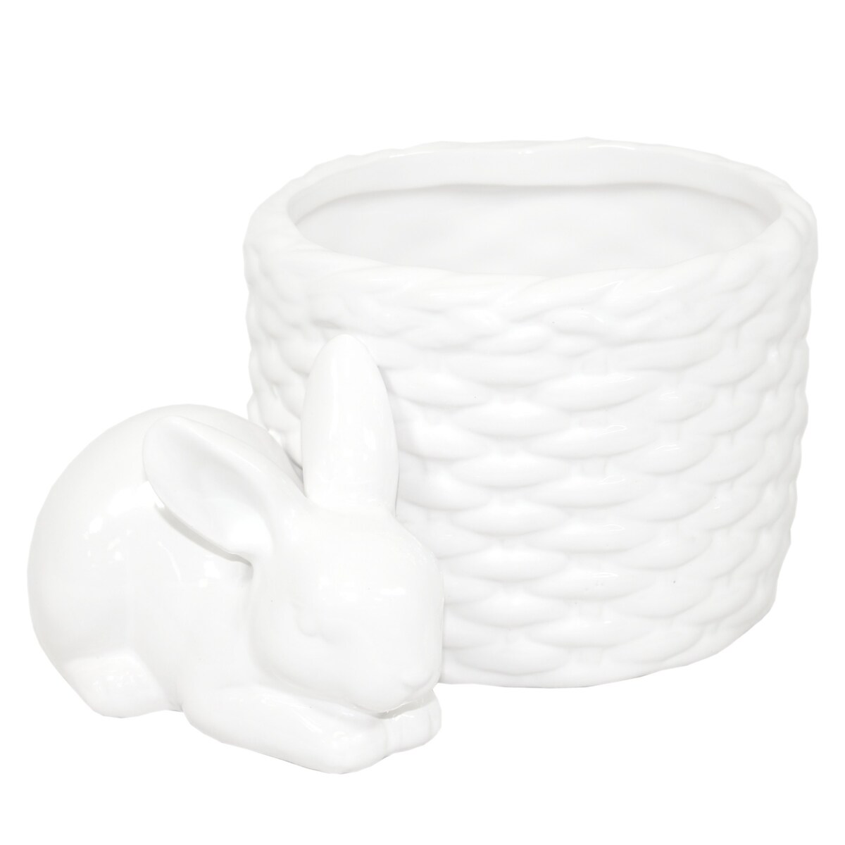 Osłonka na doniczkę - 8,5x16x11,5 cm Bunny śpi przy koszyku