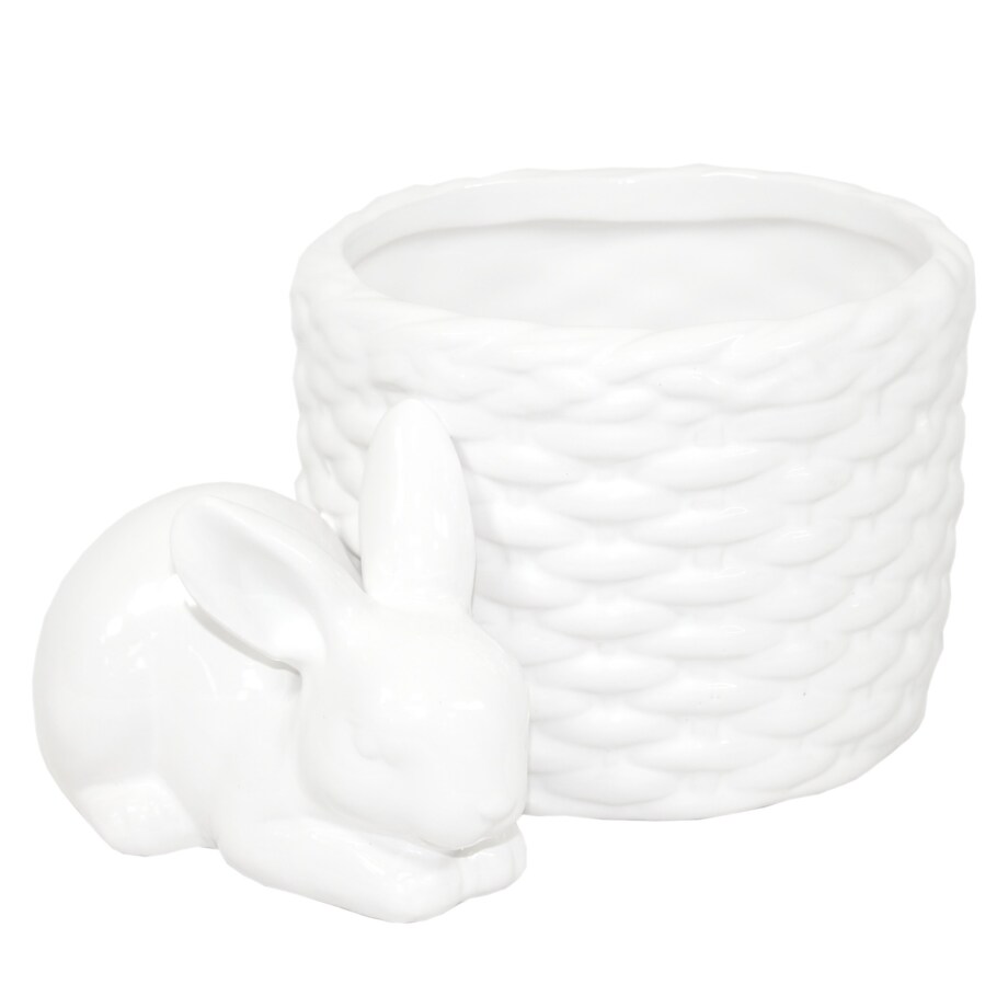 Osłonka na doniczkę - 8,5x16x11,5 cm Bunny śpi przy koszyku