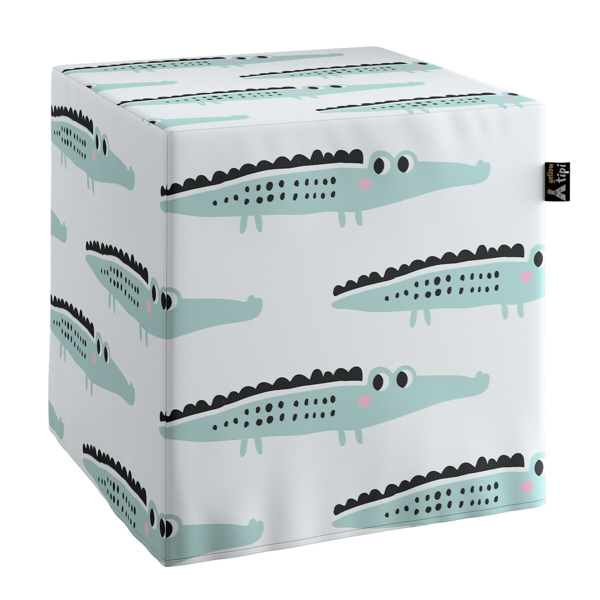 Puf kostka Nano, ecru-zielony, 40 x 40 x 40 cm, Magic Collection