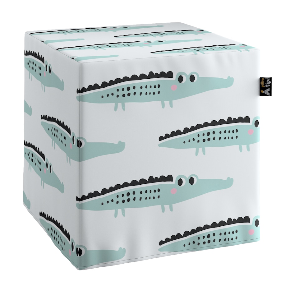 Puf kostka Nano, ecru-zielony, 40 x 40 x 40 cm, Magic Collection