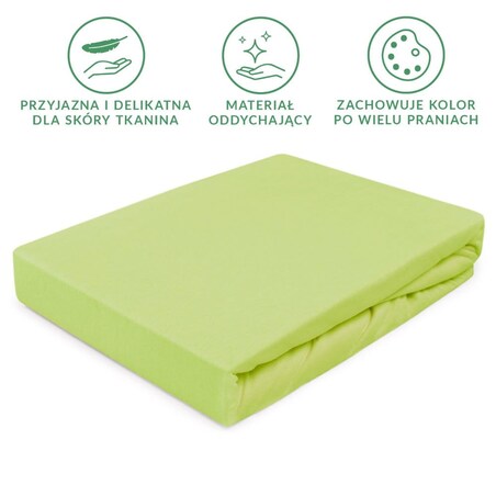 Prześcieradło jersey z gumką 160x200 kolor Limonka