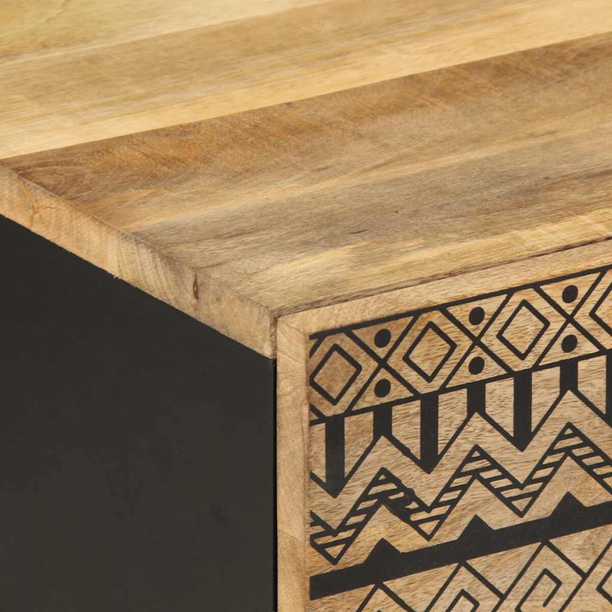 vidaXL Stolik kawowy, czarny, 100x54x40 cm, lite surowe drewno mango