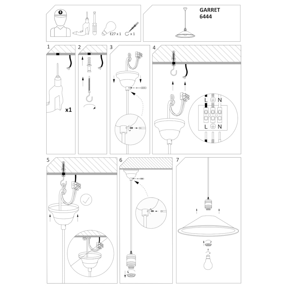 Lampa sufitowa 6444 GARRET M Czekoladowy Nowodvorski