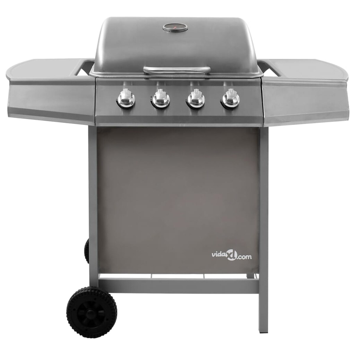 vidaXL Grill gazowy z 4 palnikami, srebrny