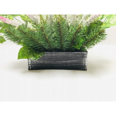 BUKIET STROIK WIĄZANKA SZTUCZNA W DONICY na cmentarz bliskich wrzos pomnik