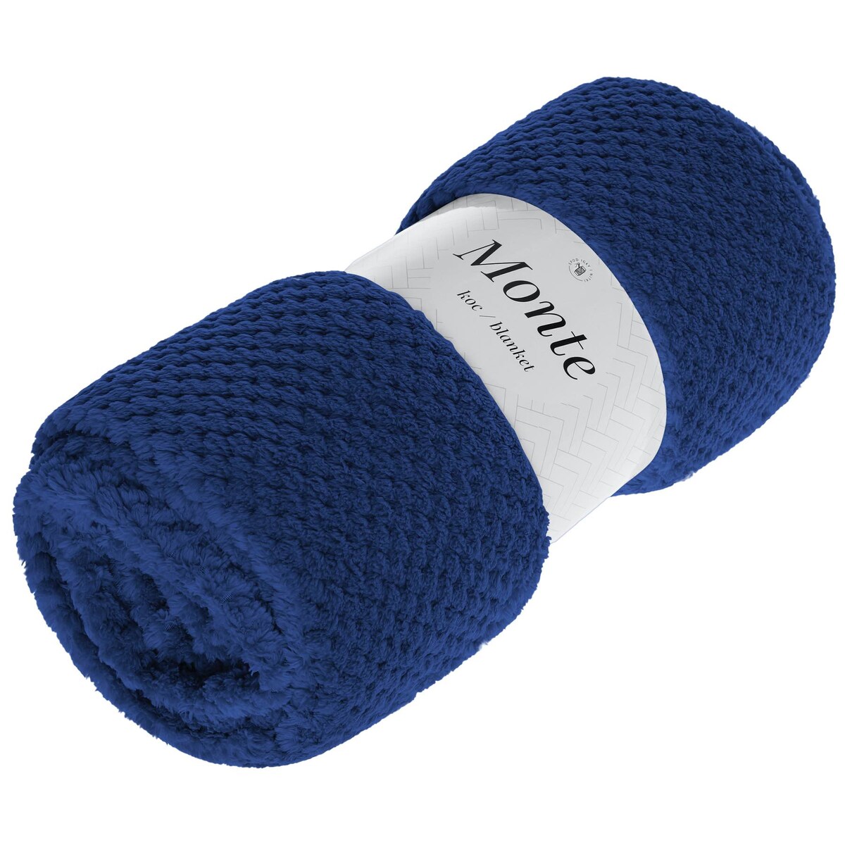 Granatowy Koc Narzuta Pled Kocyk z mikrofibry 200 x 220 miękki Ciepły Plusz