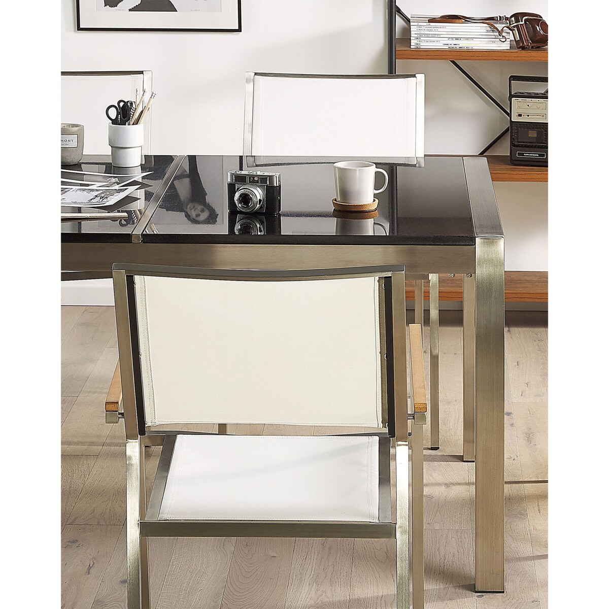 Zestaw 4 krzeseł ogrodowych biały GROSSETO