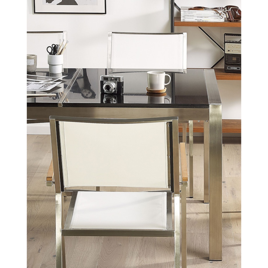 Zestaw 4 krzeseł ogrodowych biały GROSSETO