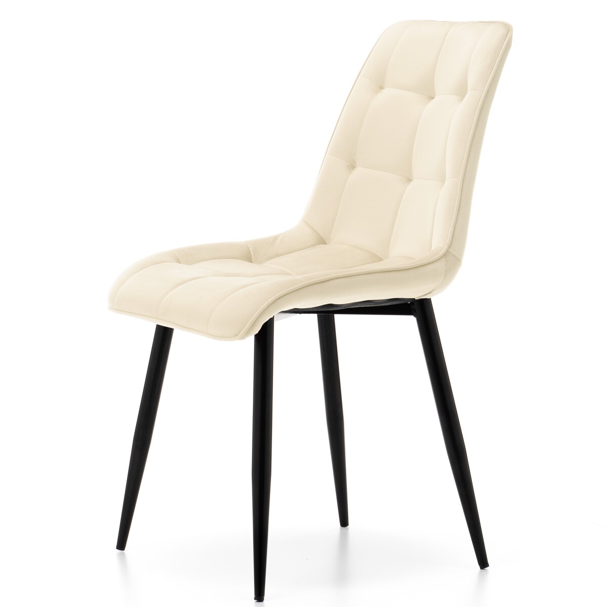 Krzesło tapicerowane welurowe CHIC velvet jasnobeżowy do salonu jadalni