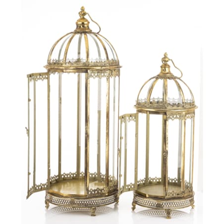 Lampiony latarnie 2 szt. złote 98x34x34 cm FANARIO