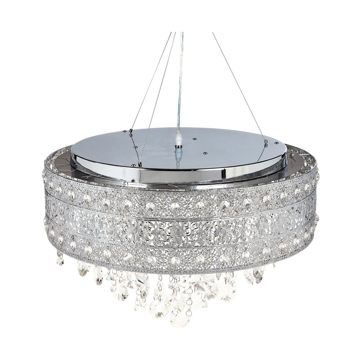 Żyrandol metalowy 6-punktowy srebrny BARBEIRA