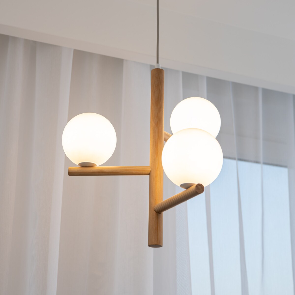 Żyrandol ESTERA WOOD 6799 TK Lighting 3xG9 regulowany drewniany biało-czarny IP20