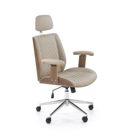 Fotel biurowy TIMBER beżowy/orzechowy