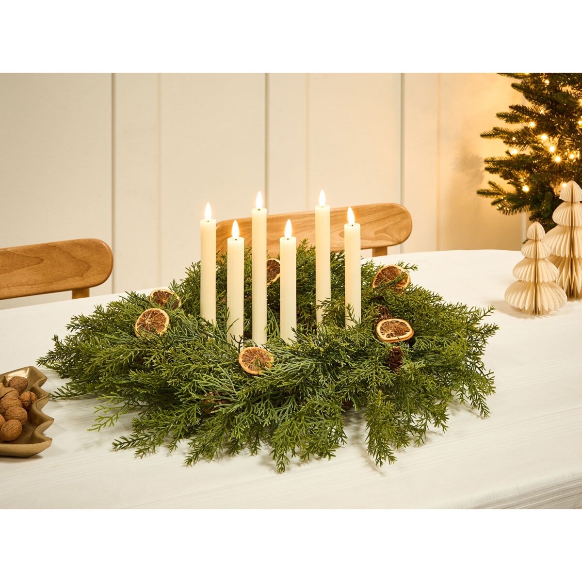 Zestaw 6 świec LED SAPHIR 24 cm Złamana biel