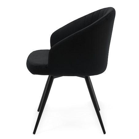 Krzesło tapicerowane obrotowe welurowe do salonu MODENA czarne