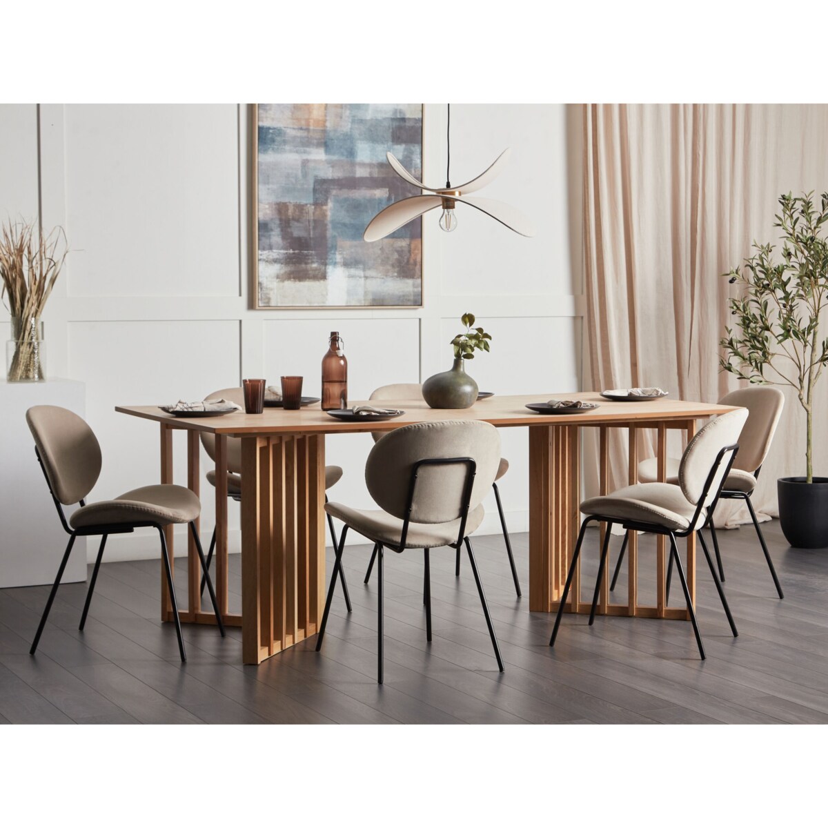 Stół do jadalni 200 x 100 cm jasne drewno LEANDRA