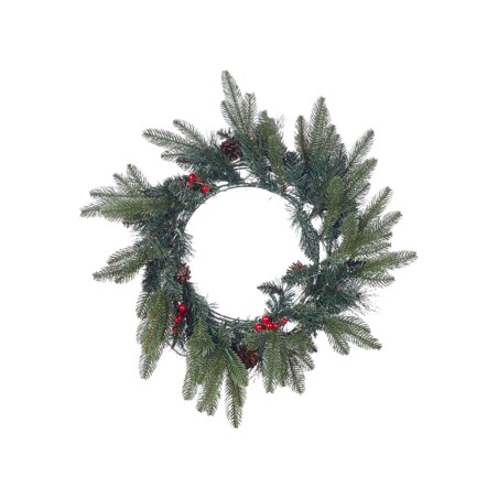 Wianek świąteczny ze światełkami 50 cm zielony WHITEHORN