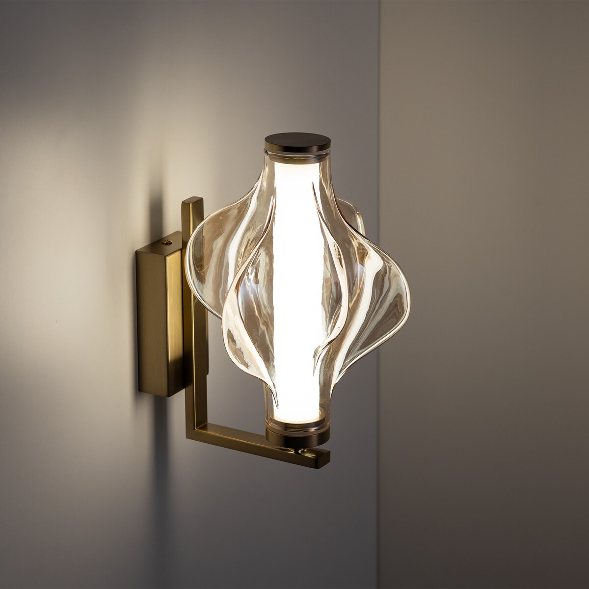Kinkiet ścienny LED TK Lighting ELVA BRASS 8W 1032 lm 3000K mosiężny nowoczesny bursztynowy IP20 18218
