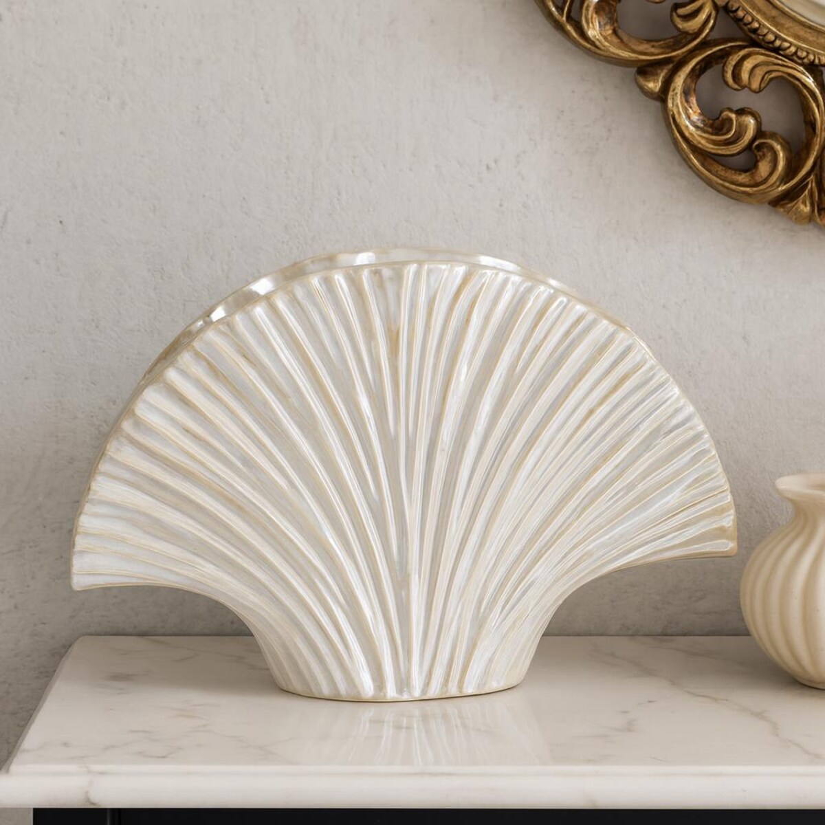 Doniczka ceramiczna PERLY, biała, 27x8x19 cm